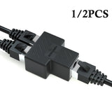 Network RJ45 Cable Port Network Cable Splitter Extender Plug Adapter Connector (8 Core) Split Into Two Splitter