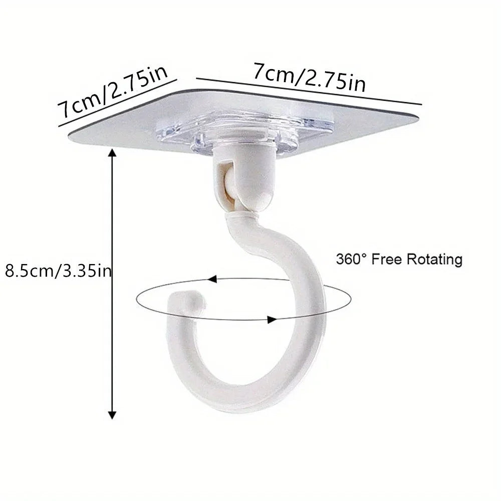 Gancho de techo transparente de 1/3/10 piezas, gancho de pared giratorio de 360 ​​°, gancho autoadhesivo multifuncional para el hogar, cocina y baño