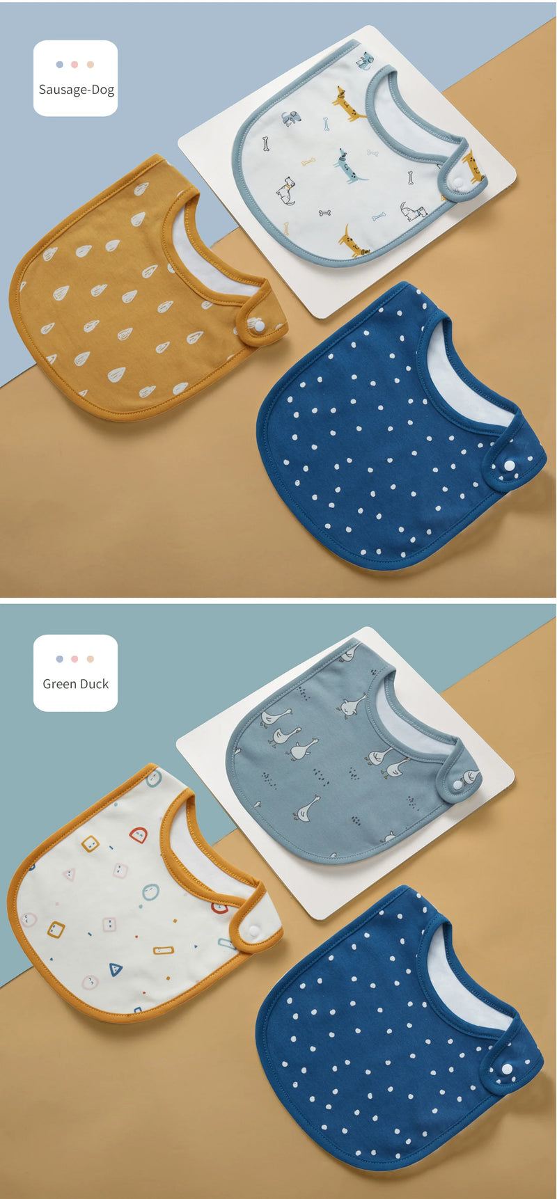 Juego de 3 baberos impermeables para bebés y niños, delantal con dibujos animados, pañuelos para la cena, paños para eructar, accesorios para bebés.