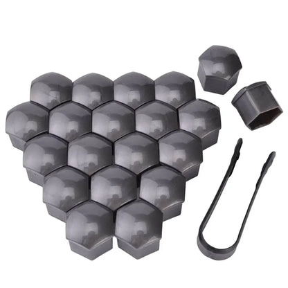 20 Pcs Car Wheel Nut Caps 17mm/19mm/21mm Auto Hub Screw Cover Black Plastic Anti Dust Car Wheel Nut Bolt Covers Tire Accessories