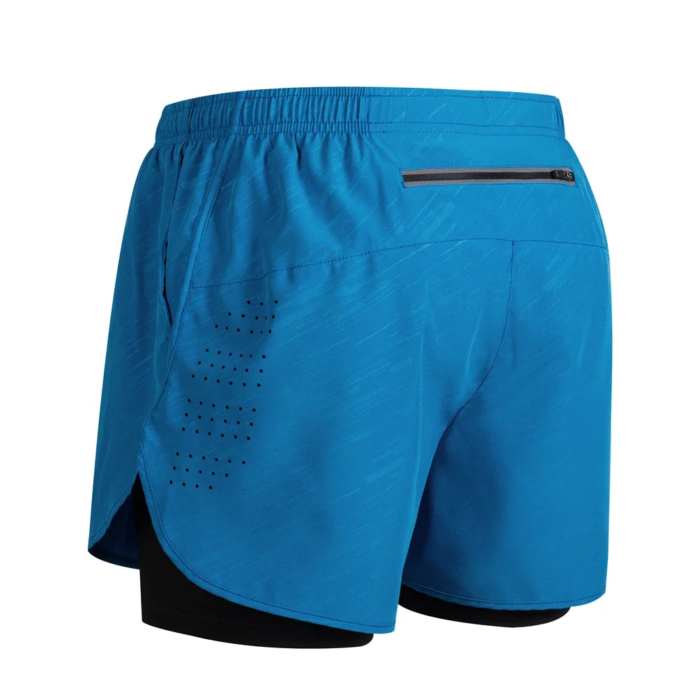 2025 New Men's Running Shorts Fitness Quick-drying Double Layer Shorts Men Workout Training sweatpants Bodybuilding Short Pants