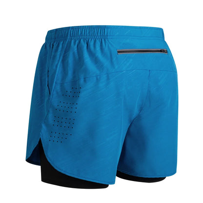2025 New Men's Running Shorts Fitness Quick-drying Double Layer Shorts Men Workout Training sweatpants Bodybuilding Short Pants