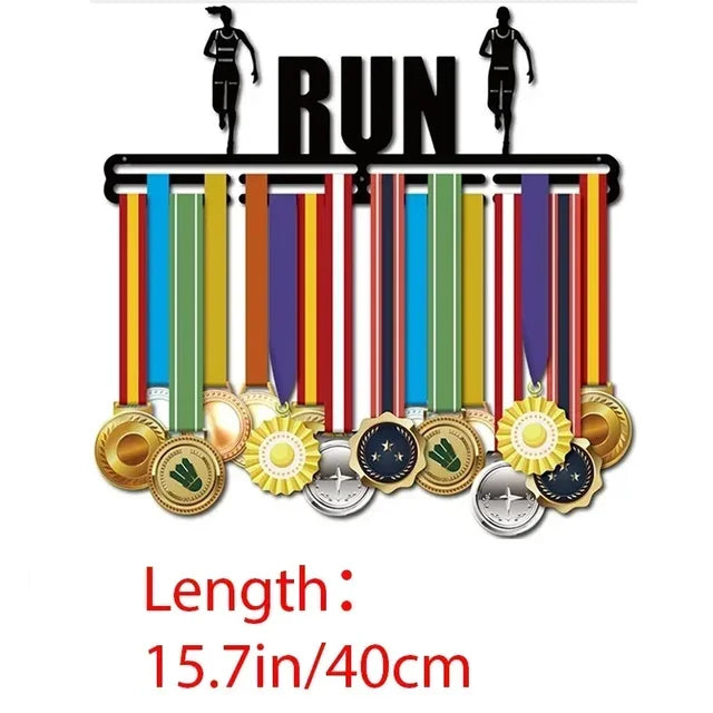 Rack de exibição de medalha de corrida de maratona, cabide de suporte, organizador para parede, esportes de corrida
