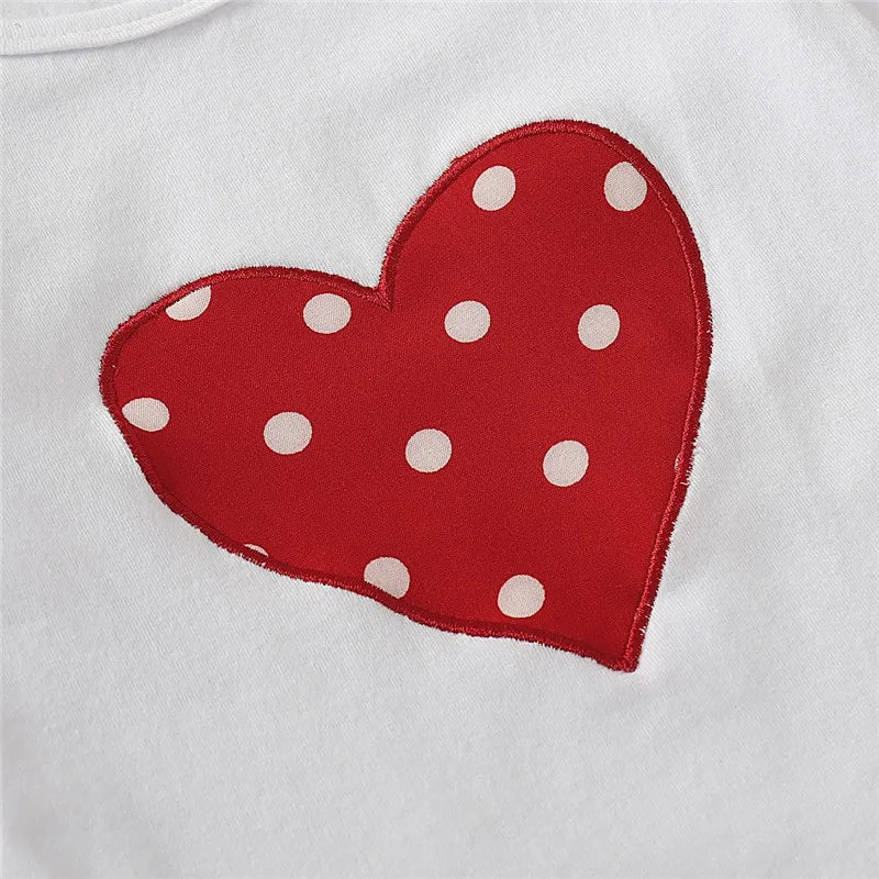 Conjunto de 3 piezas de ropa para bebé recién nacida, mono de manga larga con corazón, pantalón y diadema, conjuntos de moda para niña pequeña de 0 a 18 meses.