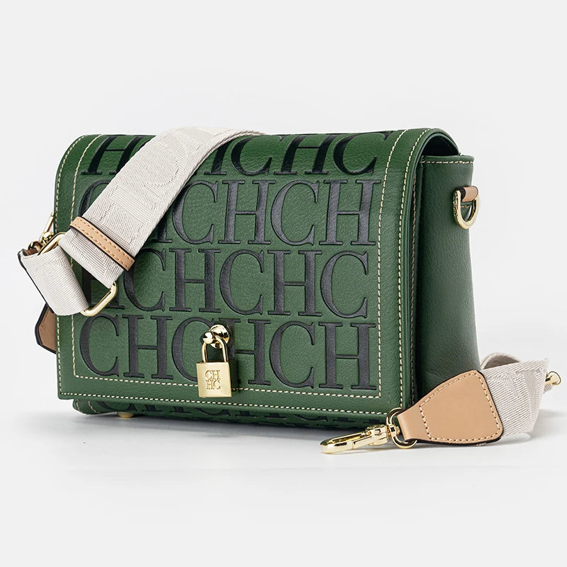 CH Autumn and Winter Solid Color Crossbody Bag Letter Printing High Quality Women's Fashion Elegance 2025 Classic Women's Bag