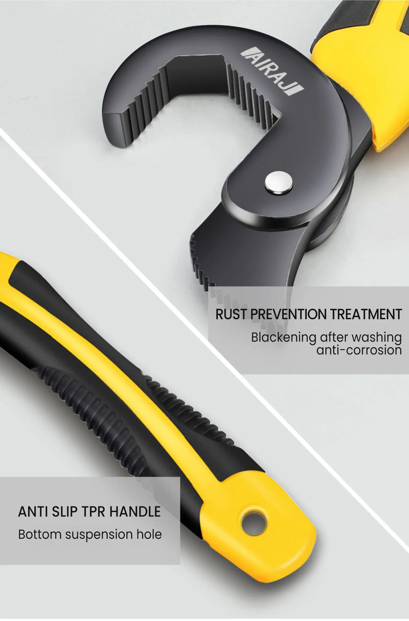 AIRAJ Universal Wrench Multifunctional Opening Wrench Adjustable Ratchet Spanner Hand Repair Tools