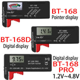 BT-168 AA/AAA/C/D/9V/1.5V Batteries Universal Button Cell Battery Color Coded Meter Indicate Volt Tester Checker BT168 Power