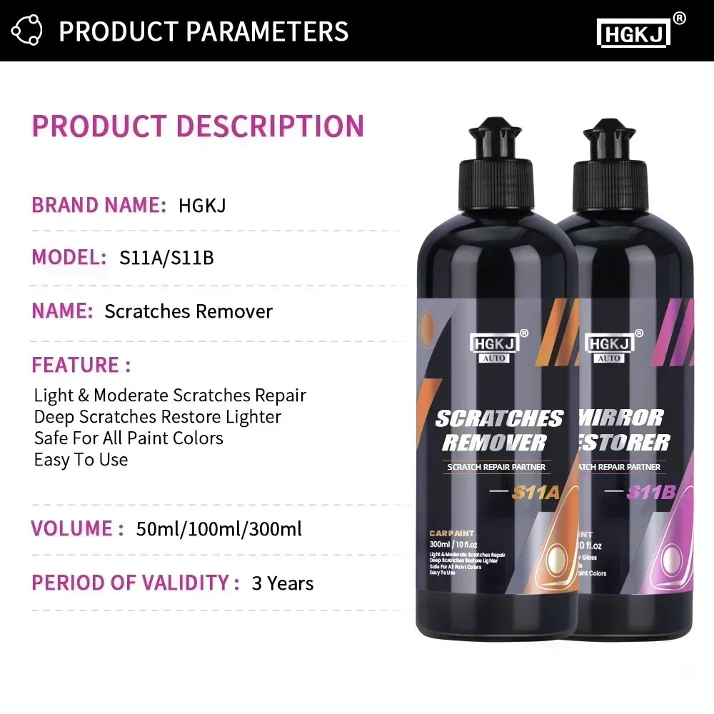 100/300ml Automotive Scratch Removal Kit car Care Polishing Liquid Wax Anti-scratch Repair Agent Paint Details Parts Cleaning