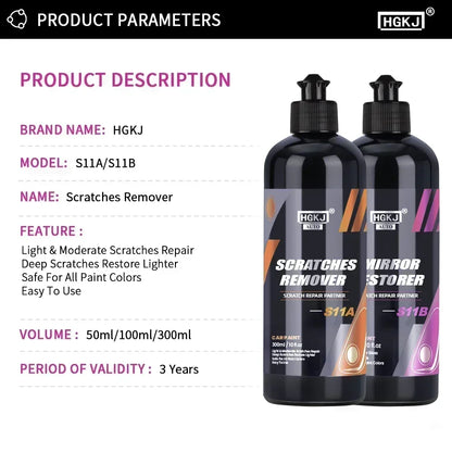 100/300ml Automotive Scratch Removal Kit car Care Polishing Liquid Wax Anti-scratch Repair Agent Paint Details Parts Cleaning