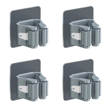 Organizador De Mop De Parede, Rack De Armazenamento Em Casa, Sucção Do Banheiro, Tubo De Suspensão, Ganchos Traceless, Cabide De Vassoura Impermeável, 2 Pcs, 4Pcs