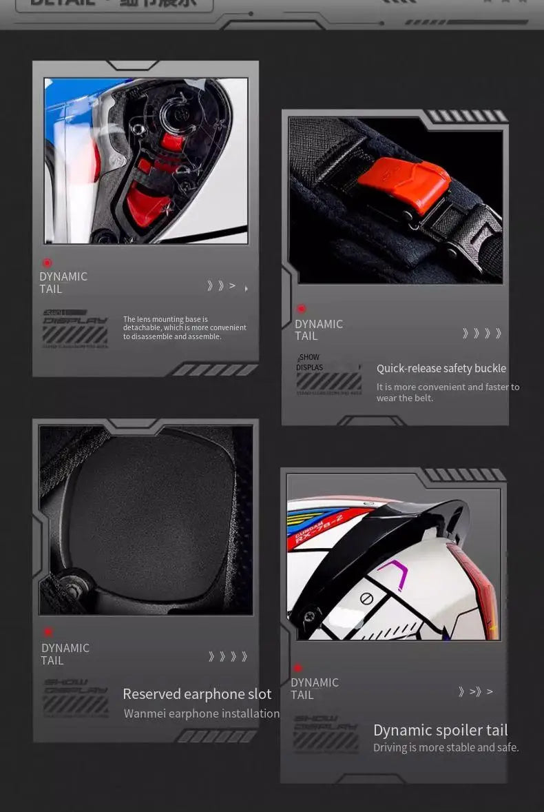 DOT motorcycle full helmet male large tail retro cruise motorcycle helmet motorcycle helmet full coverage to keep warm.