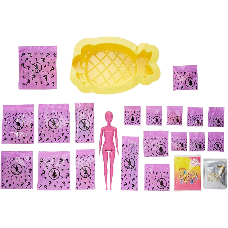 Genuine Barbie Color Reveal Foam Dolls Pet Friend with 25 Surprises Scented Bubbles Princess Doll Toys for Girls Gift