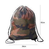 Outdoor Unisex Riding Gym Shoes Clothes Storage Travel Camouflage Drawstring Bag Oxford Bag Backpack Portable Sports Bag