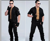 Short Sleeved Shirts Men Tactical T-shirt Spring Summer Workwear Cotton Vintage Shirt  Army Embroidery Pocket Cargo Tees
