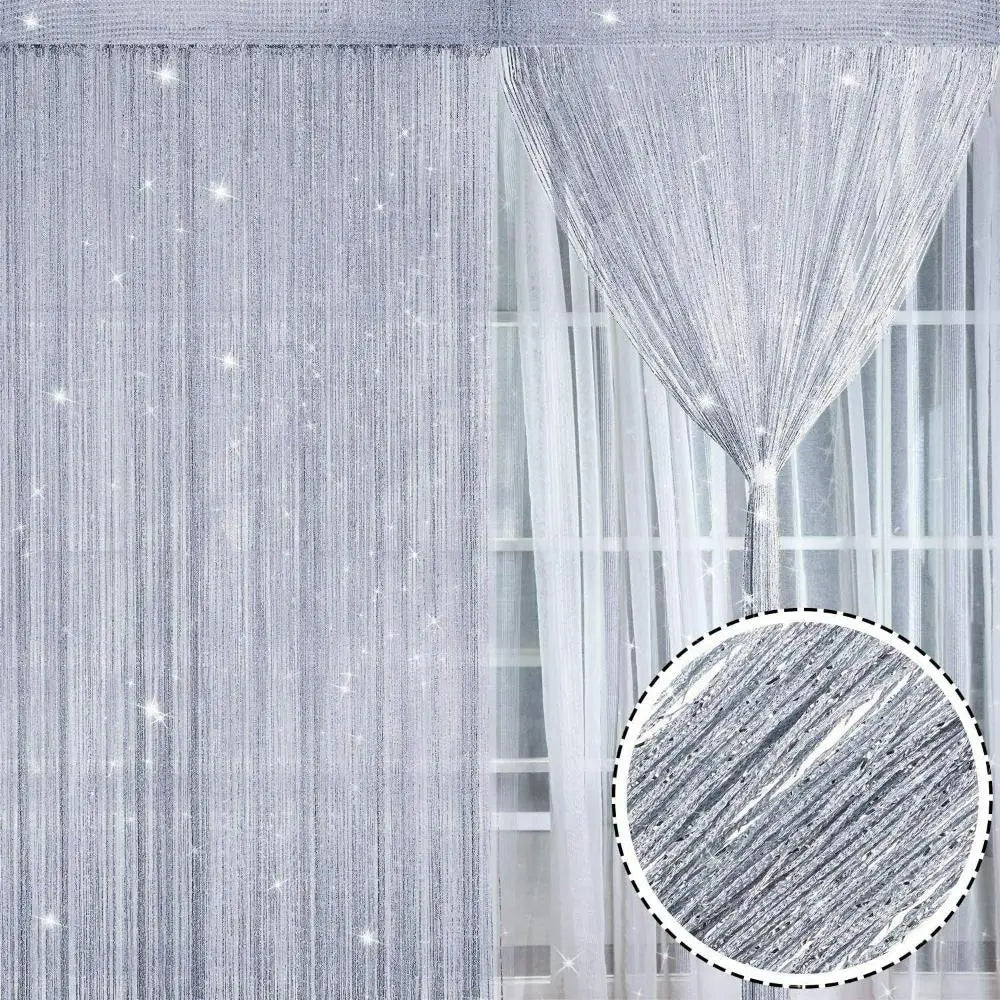 2M*1M String Curtain Panels Door Fly Screen Hanging Beaded Curtains Room Divider Net