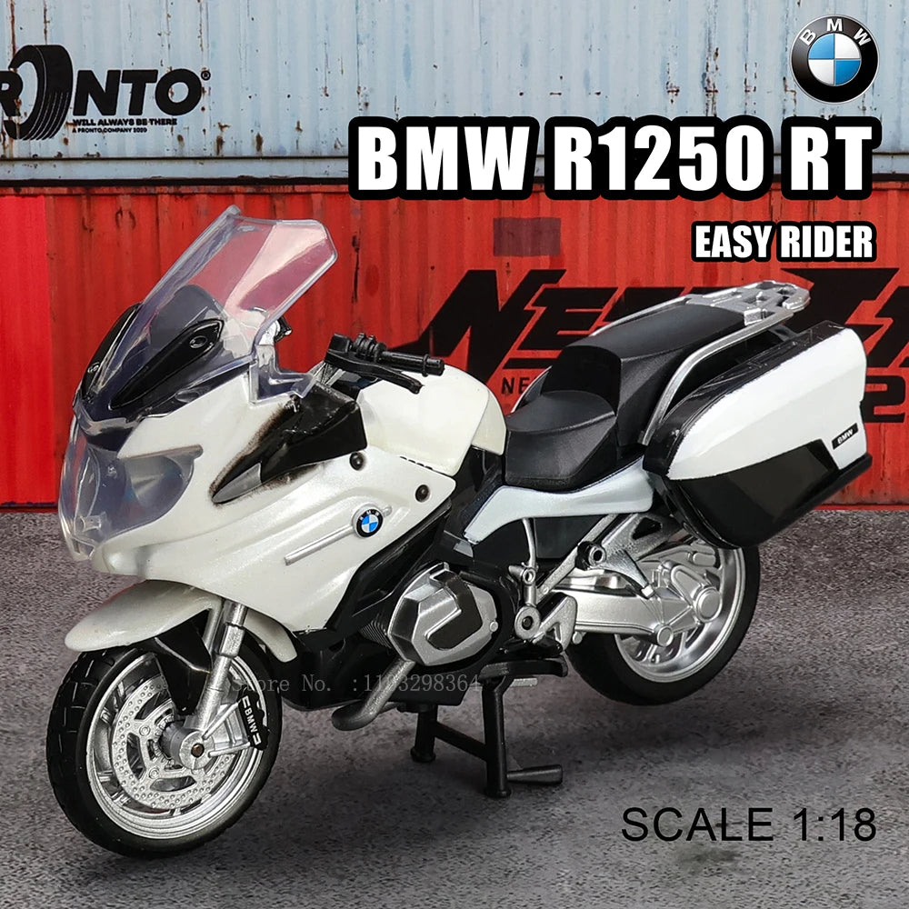 MSZ 1:18 BMW R1250 RT Police Motorcycle Alloy Model Static Die Casting Model Children's Toy Car Motorcycle Model Collection Gift