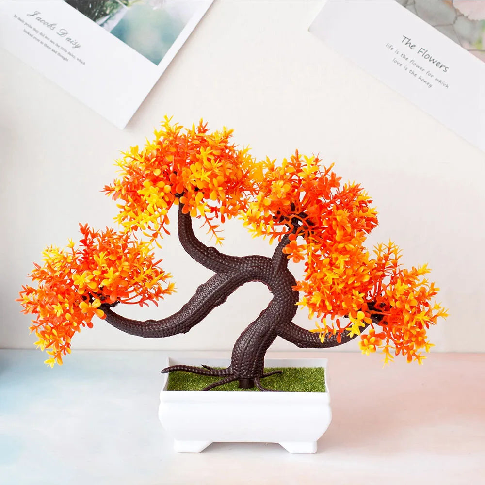 Artificial Plants Decoration Potted Bonsai Small Tree Pot Fake Plant Potted Zen Garden Ornaments Table Home Room Decoration
