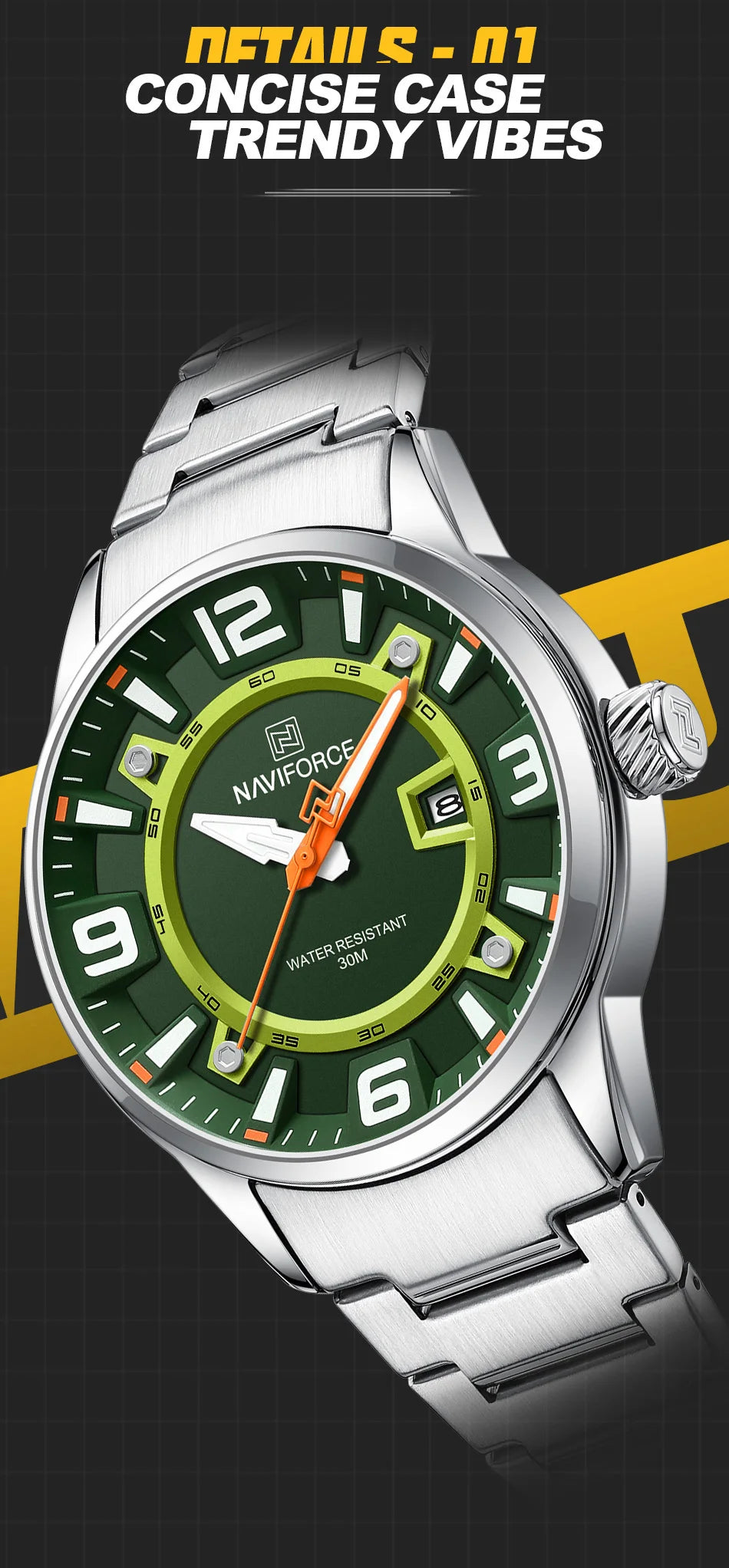 NAVIFORCE Brand Fashion Men's Watch Waterproof Luxury Luminous Male Calendar Quartz Wristwatch Relogio Masculino 2024 New Arrival