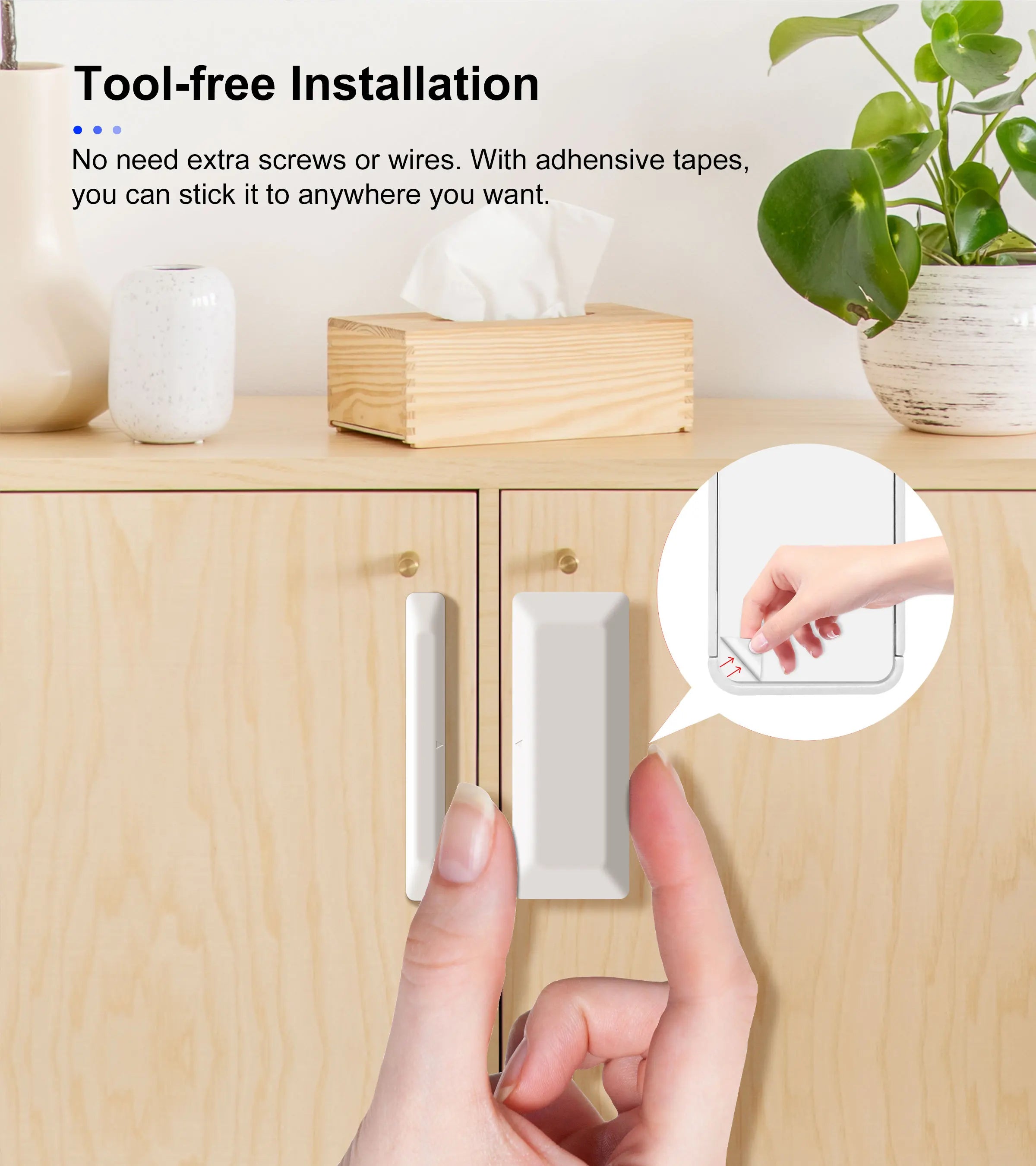 GIRIER Smart Door and Window Sensor ZigBee 3.0 Wireless Contact Detector for Smart Home Security Works with Home Assistant MQTT