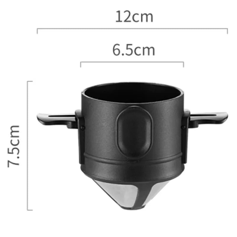 Filtro de café portátil de acero inoxidable 304, soporte para café y té, taza reutilizable, juego de taza de té con gotero, cafetera, utensilios de café
