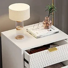 Tribesigns Modern Nightstand, 25.8" Tall Bedside Table with 3 Drawers, Contemporary End Side Table with Storage for Bedroom
