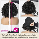 Short Curly Bob Wig Human Hair With Bangs Ready to Go Glueless Bouncy Curly Human Hair Wigs Machine Made Afro Wigs for Women