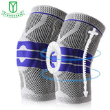 Silicone Padded Knee Pads Supports Brace Basketball Fitness Meniscus Patella Protection Kneepads Sports Safety Knee Sleeves