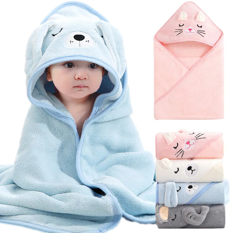 Toallas de baño con dibujos de animales para bebés, suaves y con capucha para recién nacidos, bata de baño para niños pequeños, cálida manta para dormir para niños y niñas.