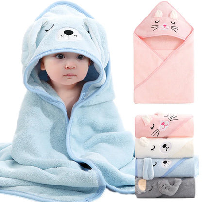 Toallas de baño con dibujos de animales para bebés, suaves y con capucha para recién nacidos, bata de baño para niños pequeños, cálida manta para dormir para niños y niñas.