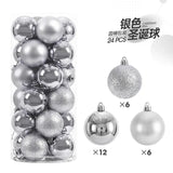 24pcs 3cm Christmas Balls Christmas Tree Ornaments Christmas Ball Hanging Tree Pendants Home Party Xmas Tree Decoration New Year Gift 