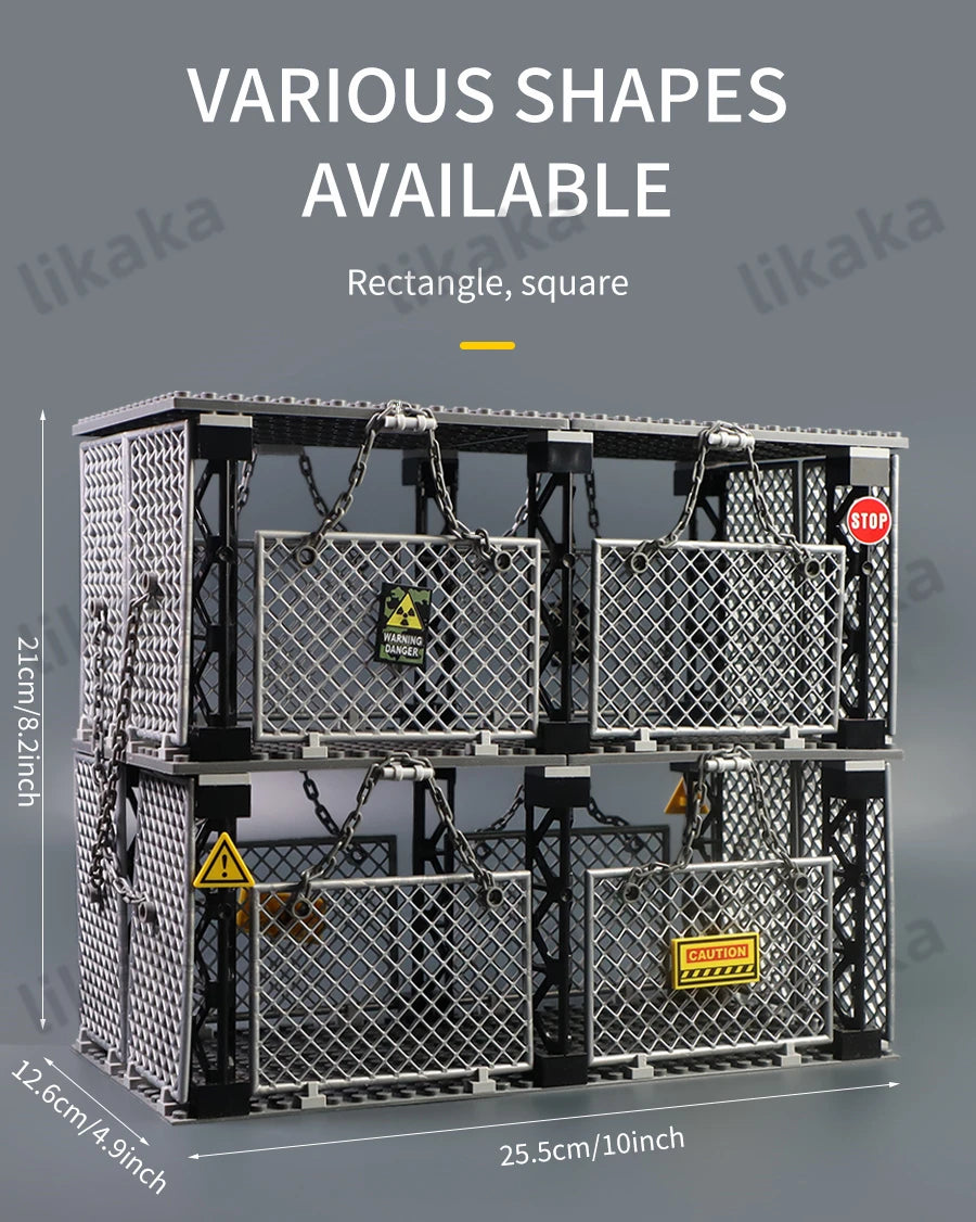 MOC Military Prison Building Blocks Military Restricted Area Trap Blocks Toys Sets DIY Construction Bricks Toys for Boys Gifts