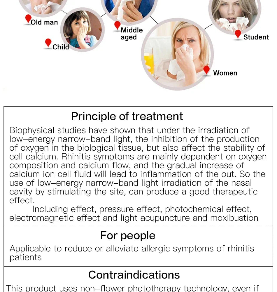 Rhinitis Relief Instrument Sinusitis Therapy Massage Machine Hay fever Low Frequency Pulse Laser Pen Nose Treatment Health Care