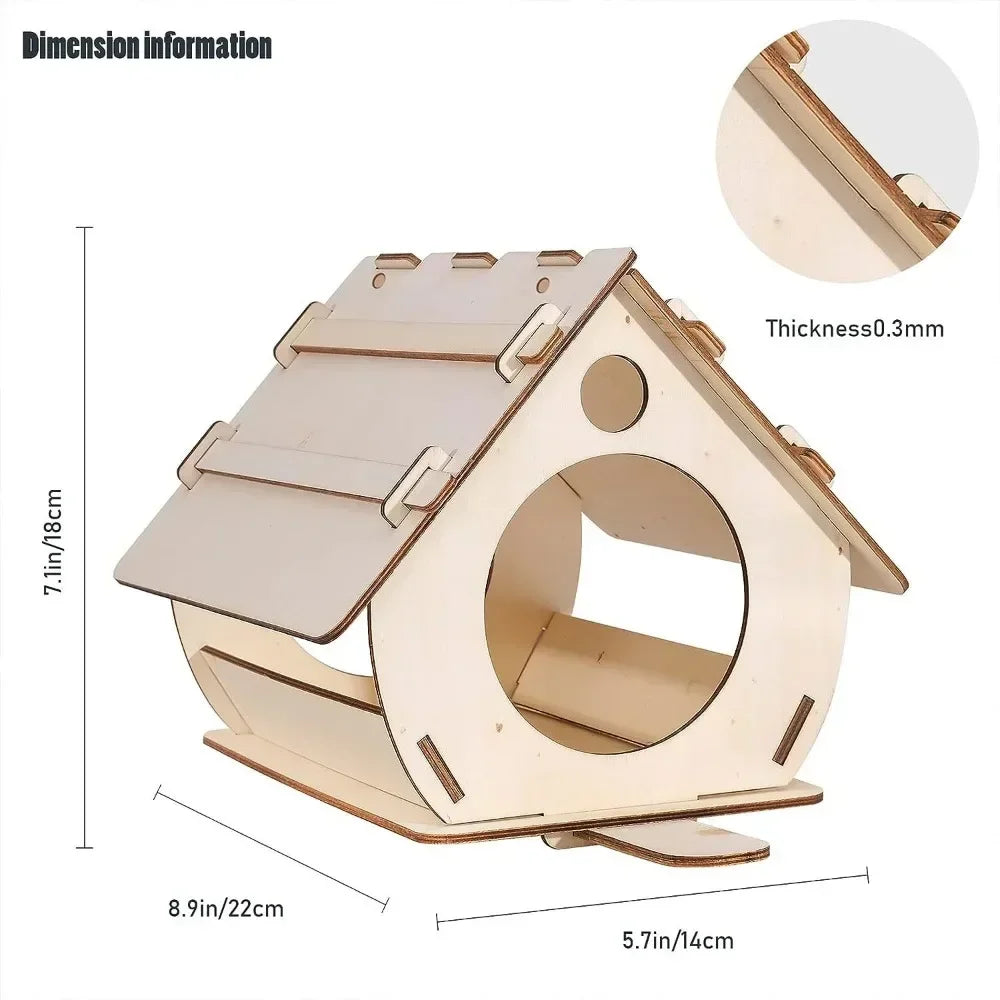 Hanging wooden bird feeders Aviary DIY assembled outdoor garden decorative feeders Birdcage Birdhouse