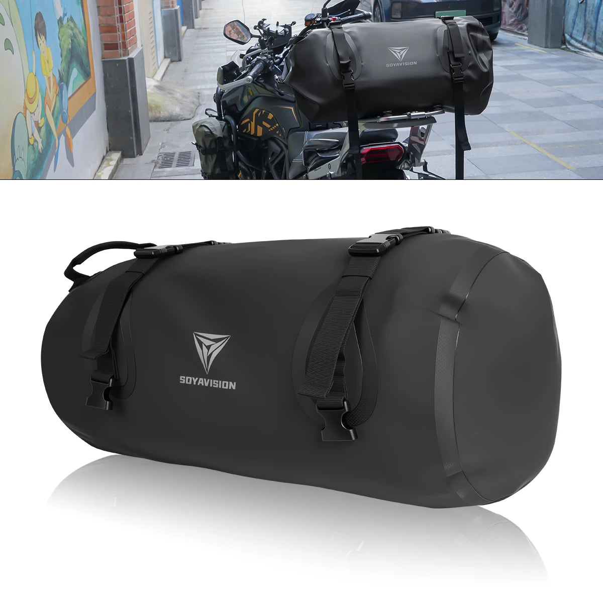 SOYAVISION 20L 50L 70L 80L 100L Motorcycle Waterproof Tail Bag Travel Outdoor Luggage Bag Motorcycle Seat Bag