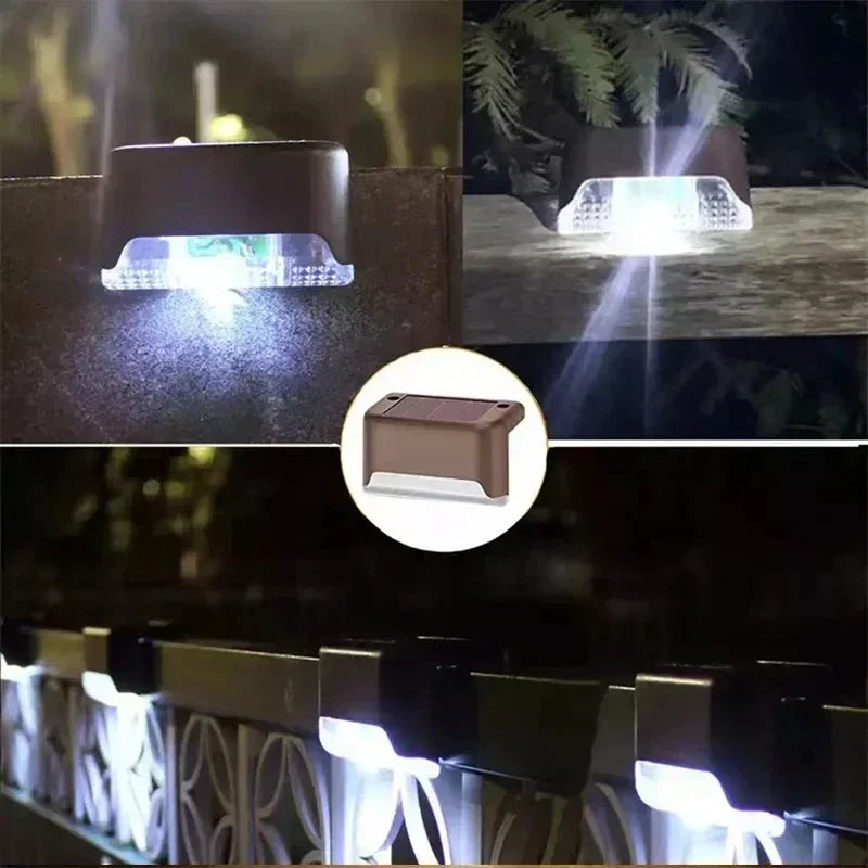 1-12 Pack Solar Deck Lights Outdoor Step Lights Waterproof Led Solar Lamp for Railing Stairs Step Fence Yard Patio and Pathway