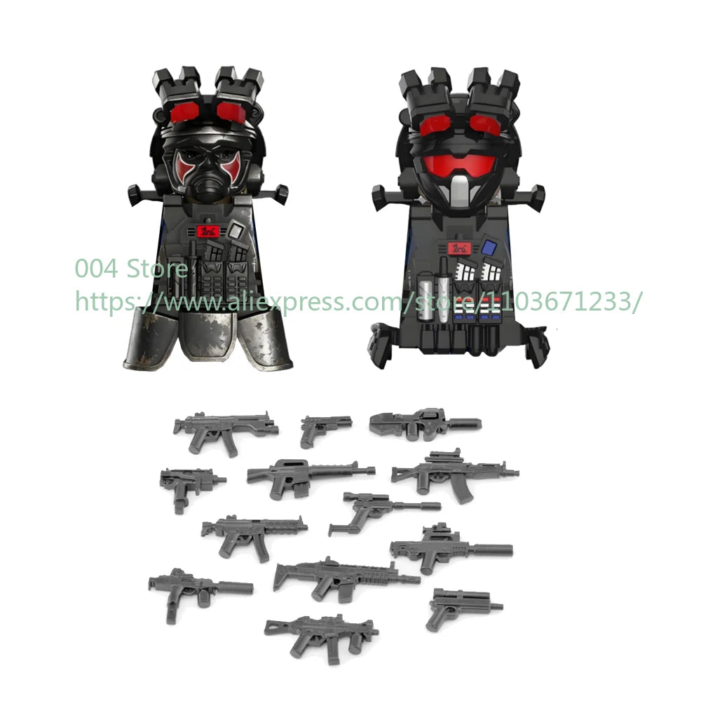 Military Special Forces Action Figure Building Blocks Ghillie Suit Weapons Sniper SWAT Ghost KSK Police Bandit Boy Toy Gift F029