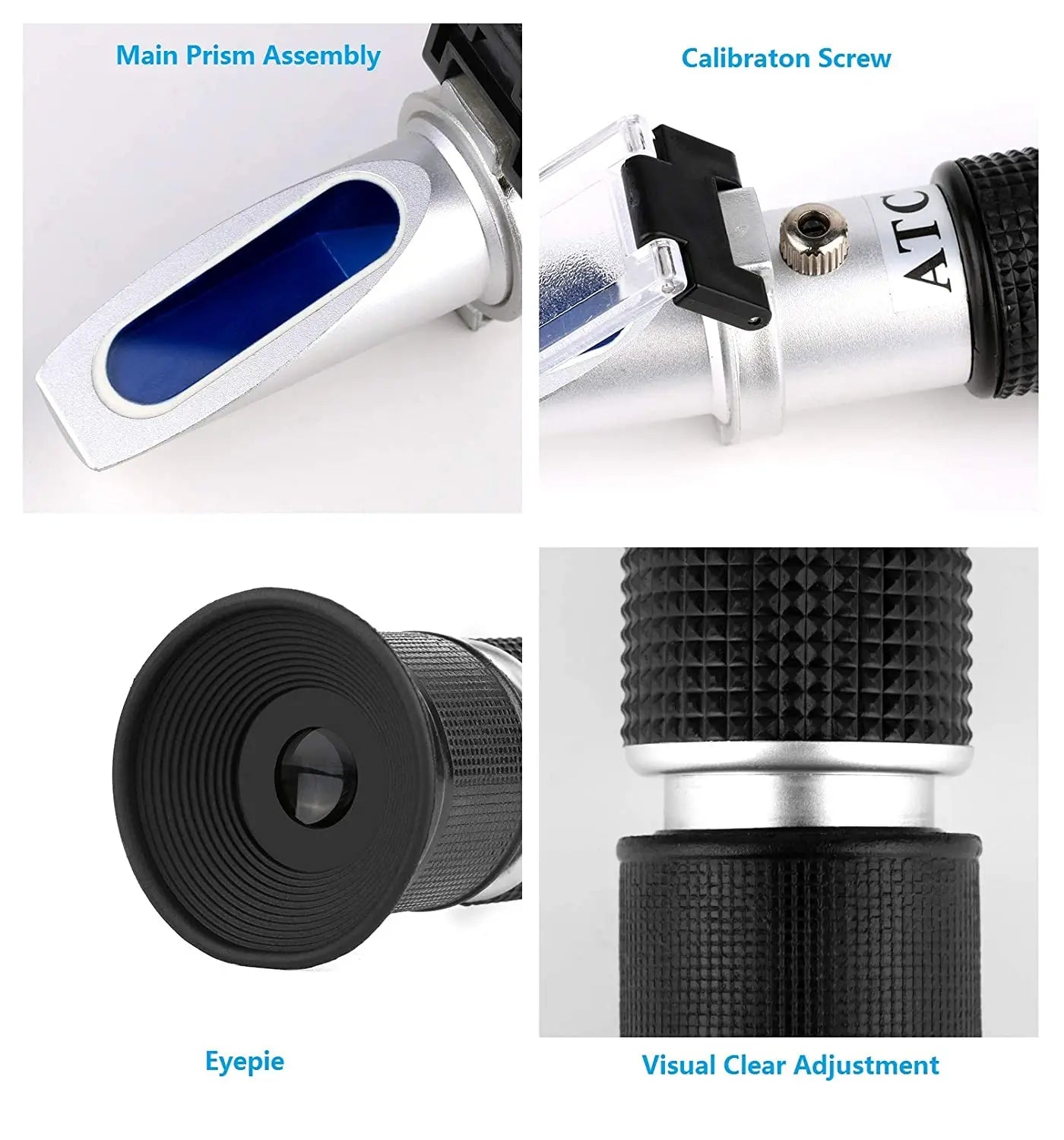 Wine Refractometer Brewing Measuring Sugar Content in Original Grape Juice & Predicting Wine Alcohol Brix 0-40% Alcohol 0-25% V