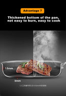 MOEYE Frying Pan 316L Stainless Steel 28/30/32cm Kitchen Nonstick Pan Cooking Skillet Kitchen Nonstick Skillet Induction Pan