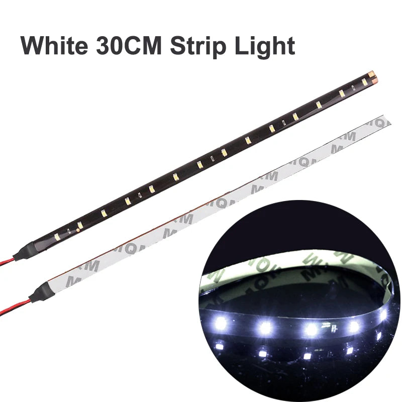 1/4/10 30CM LED Strip Lights Car Styling Decorative Ambient Light 15SMD Waterproof LED Flexible Atmosphere Light Red Yellow Bule