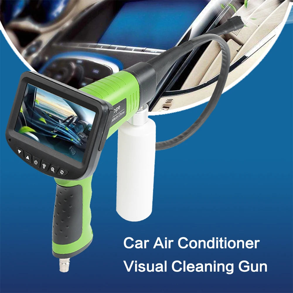 Pistola de limpieza de aire acondicionado para automóvil, pantalla LCD, endoscopio, caja, herramienta de limpieza para lavado de autos visible