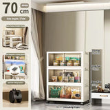 Storage Cabinet Folding Storage Box Home Living Room Toy Cabinet Storage Rack Snack Cabinet Installation-Free Kitchen Storage Cabinet Folding Storage Cabinet Organizer
