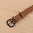 Women's Casual Leather Belt with black Buckle Versatile Waist Accessory for Jeans and Everyday Outfits