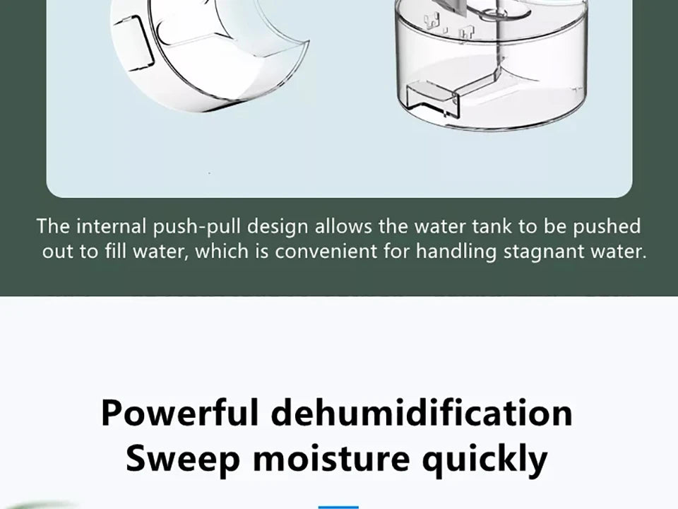 Electric Dehumidifier Moisture Absorbers Air Dryer With 1000ml Water Tank Quiet Air Home Dehumidifier For Bedroom Wardrobe