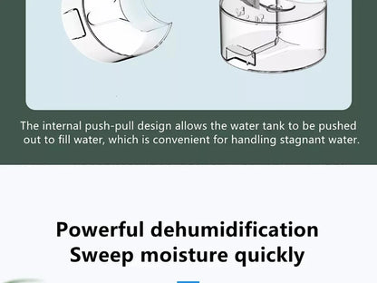 Electric Dehumidifier Moisture Absorbers Air Dryer With 1000ml Water Tank Quiet Air Home Dehumidifier For Bedroom Wardrobe