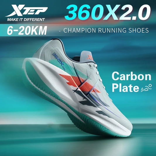 Xtep 360X 2.0 Professional Marathon Running Shoes For Men Racing Carbon Plate Shock Absorbent Sports Training Shoes 975219110035