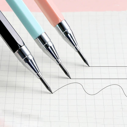 3 Colors 2.0mm Mechanical Pencil Comes with A Pencil Sharpener 2B Lead Core Sketching Painting Writing Stationery Supplies