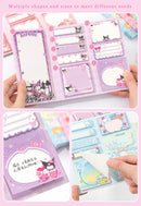 Cute Cartoon Sticky Notes Set 9 Designs 180 Sheets Foldable Memo Pads for Office School Journaling and Desk Organization