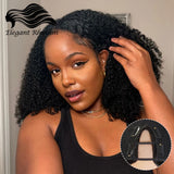 Afro Kinky Curly Wigs with Bangs 200% Density Brazilian Remy Human Hair Full Machine Made Wigs Short Afro Curly Wigs For Women
