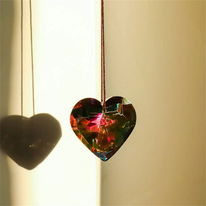 45mm Hanging Heart Suncatcher Prism Pendant Crafts for Home Office Garden Decoration Rainbow Maker Window Pendant 2025 Xmas Gift