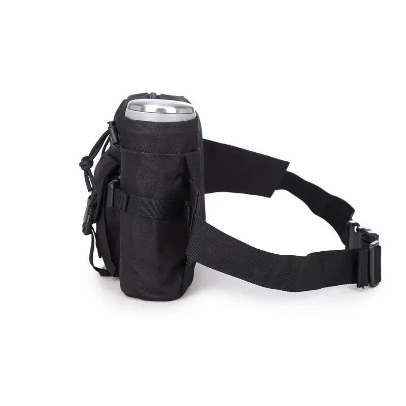 Tactical Running Waist Bag Outdoor Small Waterproof Canvas Backpack Unisex Sports Functional Bottle Carrier For Outdoor Activiti